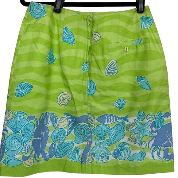 Lilly Pulitzer Early 2000s Low Tide Skirt in Green, Size 4 Petite - Picture 2 of 5